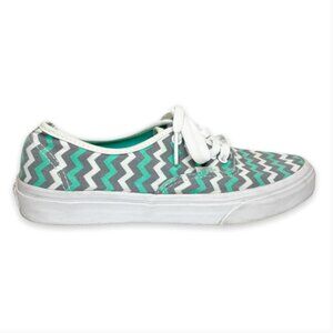 Vans Chevron Teal Low Top Sneakers Size 9